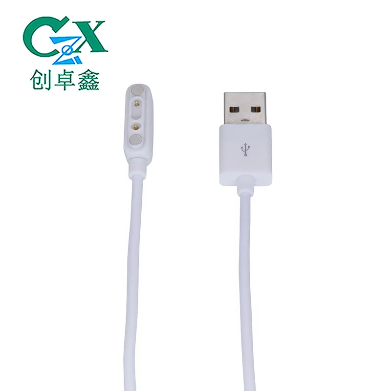 Kabel Pengisian Daya 3a Arus Tinggi Usb Magnetic Pogo Pin Male 2pin Circular Power Charge Adapter Konektor Pogo Pin