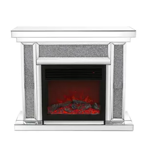 47inch Mirrored Electric Fireplace Fireplace Mantel Freestanding Heater Firebox With 3d Flame