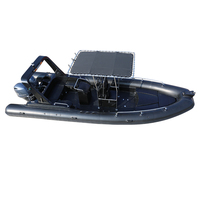 Bateau pneumatique de pêche sportive Haohai RIB760B en PVC/Hypalon, capacité 13 personnes, moteur hors-bord, durable et léger