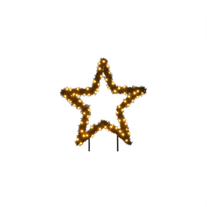 Décoration lumineuse de Noël en forme d'étoile 23,6 pouces LED avec pointes, extérieur, blanc chaud, IP44 - Product Image 1