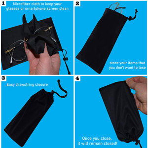 กระเป๋าใส่แว่นตาแบบนิ่มไมโครไฟเบอร์สีขาวโลโก้ที่กำหนดเองถุงกันฝุ่นสำหรับแว่นกันแดด - Product Image 4
