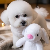 Juguete de Peluche Personalizado en Forma de Conejo Blanco con Relleno de Algodón PP Reciclado y Sonido