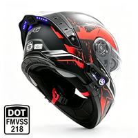 Helm Modular Flip Up PC & ABS Siap Pakai, Bersertifikasi DOT, Dilengkapi Lampu LED Pintar dan Visor Ganda, Pasokan Langsung Pabrik