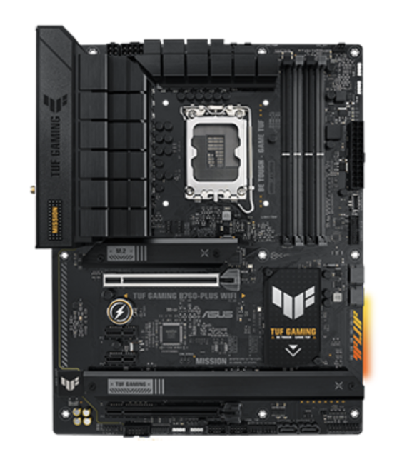 TUF GAMING B760-PLUS WIFI Intel B760 LGA 1700 ATX Motherboard Ready for 14th 13th & 12th Gen Intel Core PCIe 5.0, 3x M.2 DDR5