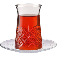 Vente chaude haute qualité cristal turc thé verres et soucoupes verre tasse et assiette pour thé fête cadeaux pendaison de crémaillère mariages