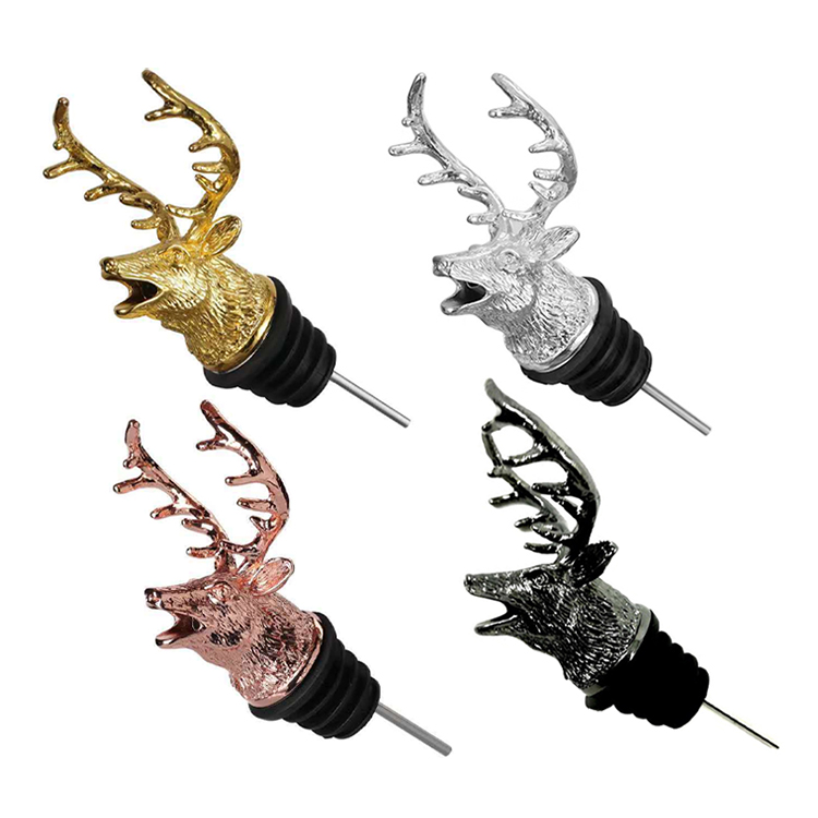Creative Deer Head Wine Pourer Gold Reusable Wine Aerator