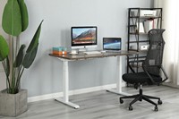 Table de bureau électrique réglable en hauteur avec double moteur métallique et tiroir sous le bureau