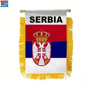 Mini Bandera de Satén Personalizada de España con Borlas Amarillas, Impresión Digital, para Coche, Eventos Deportivos y Exhibición - Product Image 4