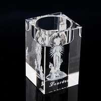 Décoration de Noël artisanale d'usine, bougeoir en verre religieux pour bougie chauffe-plat, gravure 3D personnalisée, bougeoir en cristal