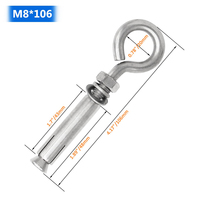Boulon à œil fermé en acier inoxydable 304 201 de qualité supérieure, crochet de levage, boulon d'ancrage à expansion, sur mesure, robuste, M6-M16