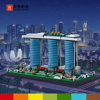 Modèle de puzzle architectural de l'hôtel Marina Bay Sands, ensembles de blocs de construction, jouet éducatif