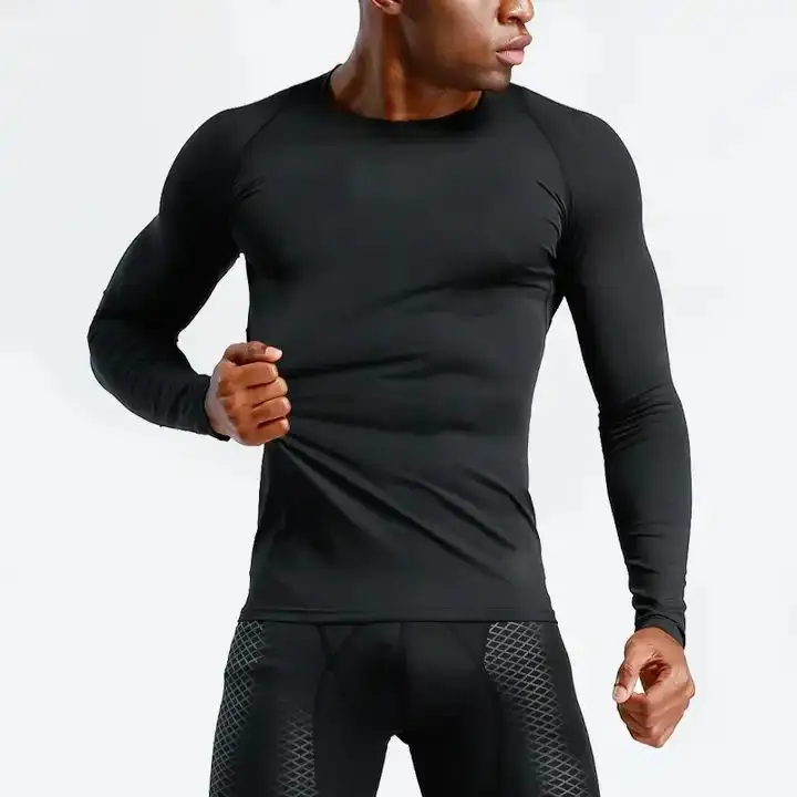 Em branco Ginásio Compressão Sportswear Homens Camisas Macio Exercício Esportes Fitness Desgaste Ativo Atlético Suor Fit T-Shirts