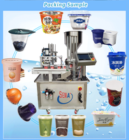 Machine de cachetage de capsulage de remplissage de disque de tasse rotatoire pour la crème glacée automatique de gelée de miel de jus de yaourt diverses boissons articles alimentaires