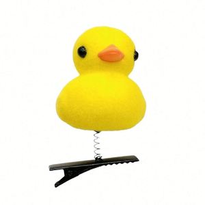 Mignonne et adorable pince à cheveux en peluche canard jaune 3D pour enfants, accessoires de cheveux unisexes de dessin animé, vente en gros - Product Image 5