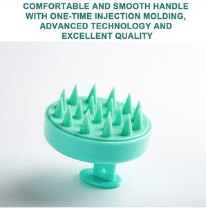 Champú de plástico para masaje, cepillo de silicona, masaje portátil húmedo y seco para bebés, masajeador de cuero cabelludo, cepillo de champú y peine - Product Image 3