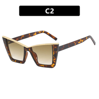 Gafas de Sol de Moda al por Mayor, Estilo Ojo de Gato, Extragrandes, con Bisagras Metálicas, Montura de PC de Lujo, Protección UV400, Ligeras, para Fotografía Urbana y Pasarela