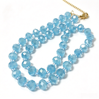 Collier de perles en pierre naturelle de style chinois rétro, en acier inoxydable, design coloré en cristal, fait main, bijoux de haute qualité