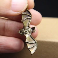 Porte-clés chauve-souris en laiton massif, personnalisé, style Vintage, créatif, Micro gravé, pièces