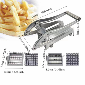 Ustensile de Cuisine Hachoir à Concombre et Oignon en Acier Inoxydable, Presse Manuelle, Coupe-Frites et Pommes de Terre, Outil pour Fruits et Légumes - Product Image 2