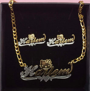 Collana Hip Hop <span class=keywords><strong>con</strong></span> Lettere Personalizzate, Collana a Doppio Strato <span class=keywords><strong>con</strong></span> Targhetta <span class=keywords><strong>Nome</strong></span> Personalizzata e Catena <span class=keywords><strong>con</strong></span> Diamanti xoxo - Product Image 3