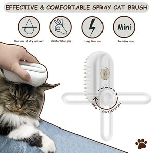 Chargeur USB 360 ° Brosse rotative <span class=keywords><strong>pour</strong></span> chat avec vaporisateur <span class=keywords><strong>pour</strong></span> la mue des animaux de compagnie Brosse de massage en silicone <span class=keywords><strong>pour</strong></span> animaux de compagnie - Product Image 3