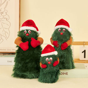 Venta al por mayor árbol de Navidad bailando música giratoria oscilante juguetes eléctricos para niños regalos de navidad adornos transfronterizos - Product Image 1