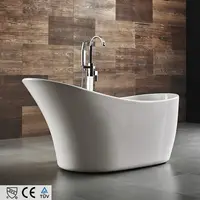 מודרני בצורת משענת מוצק משטח בודד אקריליק אמבטיה