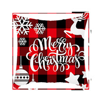 Taie d'oreiller de Noël brodée à carreaux rouges personnalisée housse de coussin de fête d'hiver taies d'oreiller en tissu taies d'oreiller de coussin