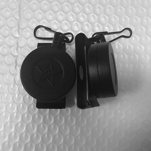 Custom Logo Matte Black Heavy Duty Aluminum Alloy Retractable <b>Key</b> Reel 360 Rotating Design <b>Belt</b> <b>Clip</b> Spring Hooks - Product Image 2