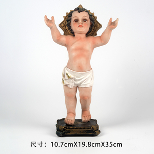 Resina ecológica de 12 pulgadas 3D ingeniosa Natividad religiosa Ángel <span class=keywords><strong>Gabriel</strong></span> estatua Sagrada Familia Navidad decoración del hogar regalo de negocios - Product Image 5