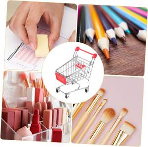 Carrito de Compras de Juguete con Ruedas y Rejillas, Simulación de Carrito de Supermercado, Modelo Metálico Decorativo para el Hogar - Product Image 6