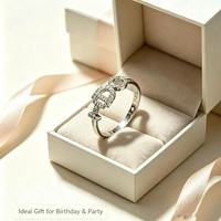 Bagues en laiton plaqué platine, pierres étincelantes élégantes pour les fêtes d'anniversaire, les mariages, les anniversaires de mariage, bijoux de mode, cadeaux