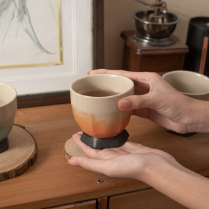 ถ้วยชาดินเผาเคลือบเงา ขนาด 100 มล. งานฝีมือเคลือบใต้ผิว สำหรับชิมชาแบบกังฟู - Product Image 2