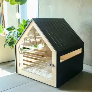 Rumah anjing kucing luar ruangan kayu Solid Modern untuk anjing peliharaan rumah mebel kandang, Peti dan rumah.