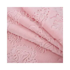 Cheap Pink The Three-dimensional Cutting Pattern Coral Fleece Sustainable Fabric And Textile Raw Materials For Women Dress