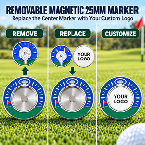 Marqueur de balle de golf magnétique OEM avec forme personnalisée, design double face et marqueur amovible de 25 mm pour événements de golf - Product Image 4