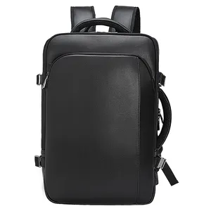 2022 नई आगमन बड़े प्रीमियम पूर्ण अनाज चमड़े वापस पैक बैग Mens का विस्तार क्षमता काले असली लेदर यात्रा बैग