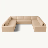 Luxuriöses Chesterfield Ecksofa-Set aus Stoff für Innenräume Schwammgefülltes Holzsofa mit Abnehmbarem Bezug Apartment Hotel Wohnzimmermöbel