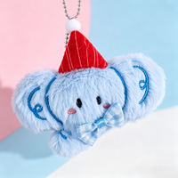 Porte-clés broche pendentif en peluche éléphant super mignon de dessin animé pour sac