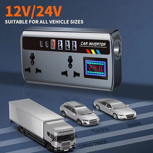 Onduleur <span class=keywords><strong>Voiture</strong></span> 12V 24V Convertisseur Auto 220V Ports de Charge Rapide <span class=keywords><strong>Chargeur</strong></span> Automobile Portable Onduleur 3 Ports USB <span class=keywords><strong>Chargeur</strong></span> <span class=keywords><strong>Voiture</strong></span> - Product Image 2