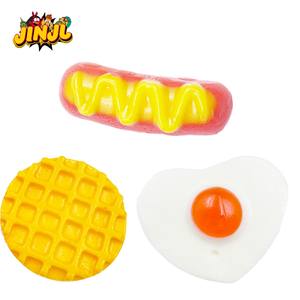 Fabricant chinois de bonbons vend en gros des bonbons mous en forme de gaufre, en forme de jambon et en forme d'œuf frit, des collations halal pour enfants. - Product Image 2