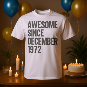 Awesome Since December <b>1972</b> 53rd Birthday <b>T</b>-<b>Shirt</b> - Product Image 3