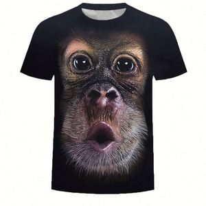 Men's Casual T-<b>Shirt</b> with 3D Digital Printing Short Sleeve Monkey Orangutan Pattern T <b>Shirts</b> - Product Image 5