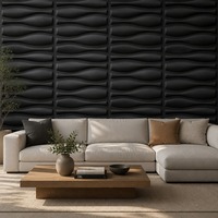 Panel Dinding PVC Anti Air 3D Ripple Tahan Api Mudah Dipasang untuk Latar Belakang Sofa, Custom Pabrik