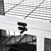 Cages intérieures pour lapins, enclos pour cochons d'Inde, toit ouvrable, roues, blanc