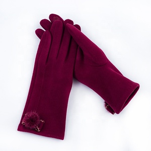 Guanti caldi invernali <span class=keywords><strong>da</strong></span> <span class=keywords><strong>donna</strong></span> con palla di pelo sul polso guanti eleganti <span class=keywords><strong>da</strong></span> <span class=keywords><strong>donna</strong></span> - Product Image 6