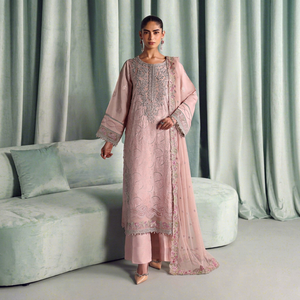 Nouvelle Collection 2025 – Robe de Soirée et de Mariage pour Femme, Style Indien et Pakistanais, Faite Main, Broderie de Paillettes, Dentelle à Pompons, Longueur Genou - Product Image 1