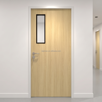 Porte coupe-feu insonorisée DJMI pour hôtel, STC 45, cadre en acier, feuille en bois, résistance au feu 60 minutes, porte intérieure acoustique homologuée UL