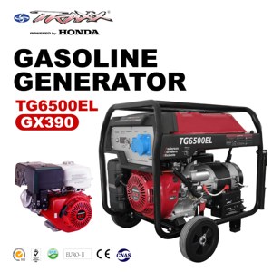 Générateur à essence de 5 kW à démarrage électrique alimenté par un moteur <span class=keywords><strong>Honda</strong></span> GX390 |   Générateur portable à essence pour usage domestique <span class=keywords><strong>5000W</strong></span> - Product Image 3