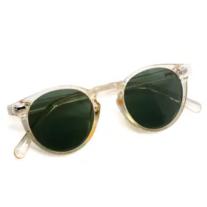 Thời trang ODM OEM Vòng phân cực Kính mát Retro PC trong suốt Kính mặt trời người đàn ông phụ nữ Eyewear UV400